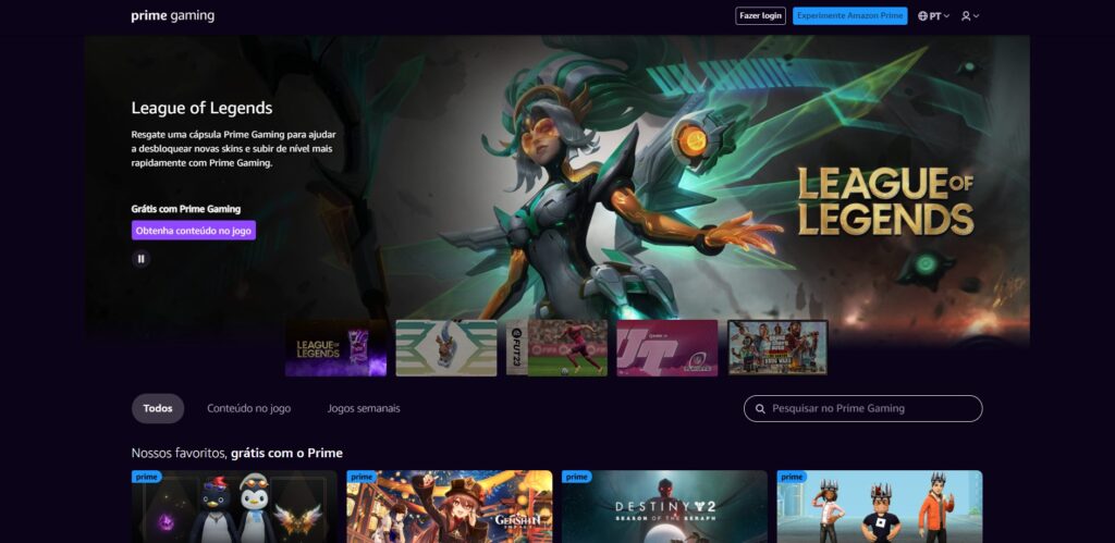 Prime Gaming mudará conteúdos de Cápsula para League of Legends